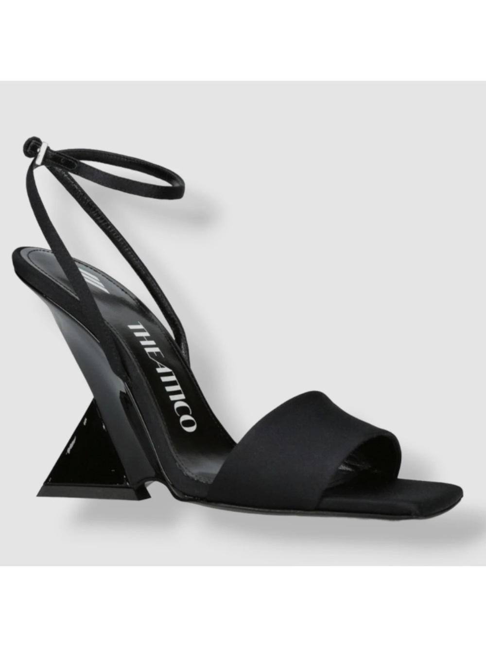 The Attico Women's Black Cheope Satin Wedge Sandal Shoes